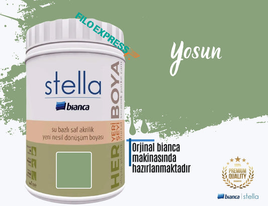 BİANCA STELLA SU BAZLI SAF AKRİLİK BOYA 1 LİTRE YOSUN